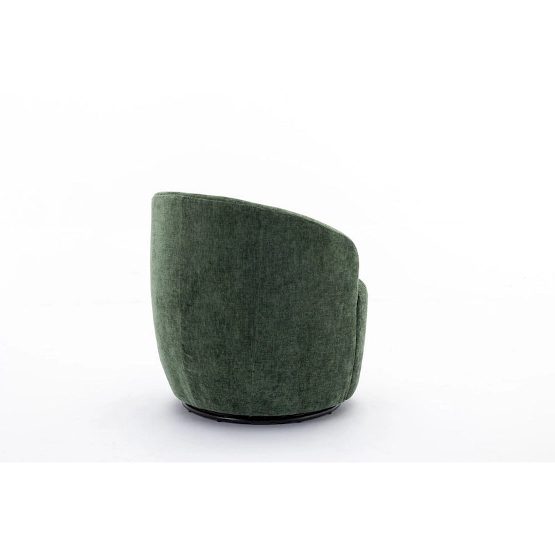 Fauteuil pivotant d'appoint en tissu avec anneau en métal thermolaqué noir