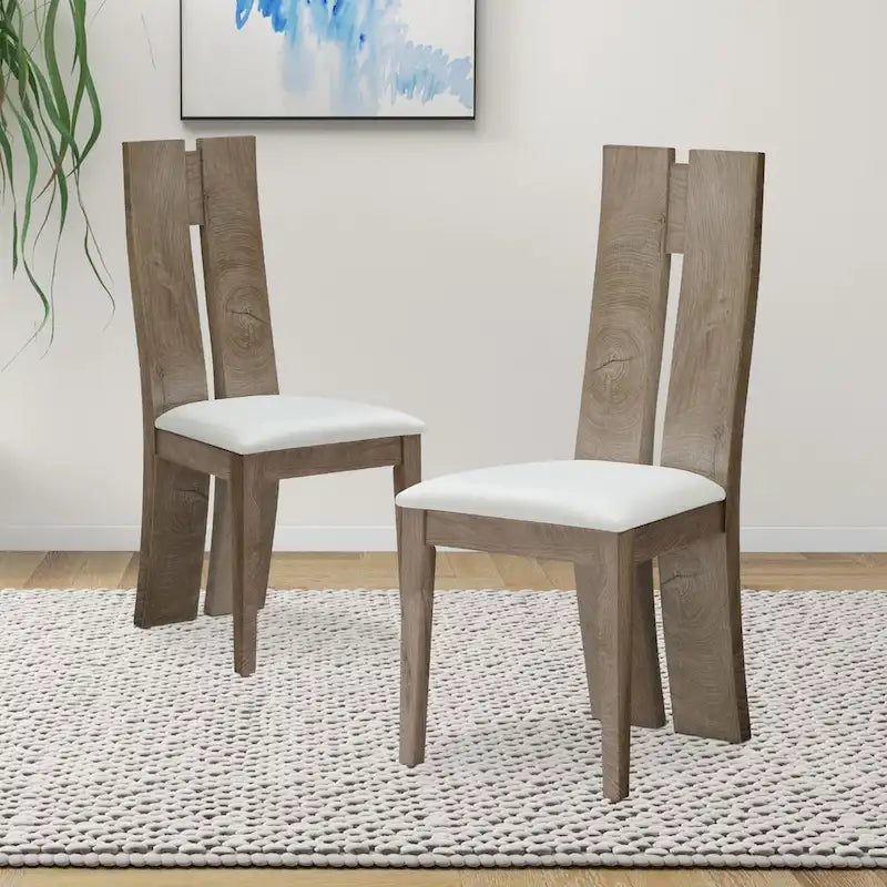 PU Leather Dining Chair with High Back Set of 2