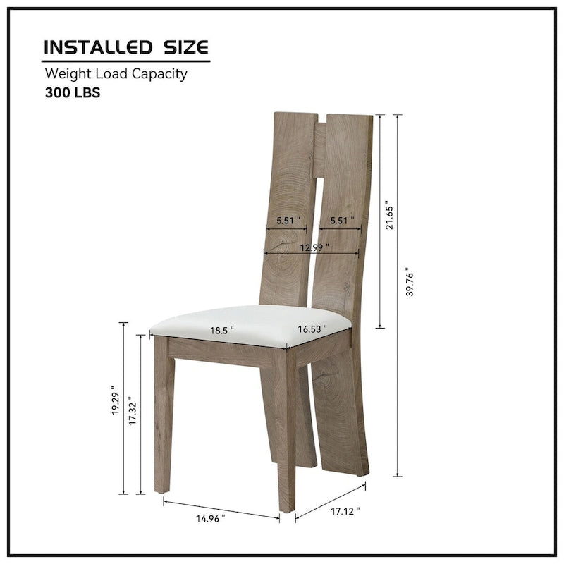 Chaises de salle à manger en cuir à dossier haut (lot de 2)