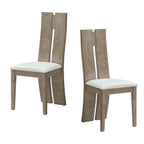 Chaises de salle à manger en cuir à dossier haut (lot de 2)