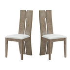Chaises de salle à manger en cuir à dossier haut (lot de 2)