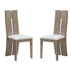 Chaises de salle à manger en cuir à dossier haut (lot de 2)