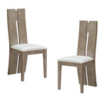 Chaises de salle à manger en cuir à dossier haut (lot de 2)