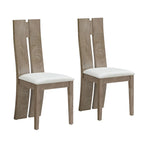 Chaises de salle à manger en cuir à dossier haut (lot de 2)