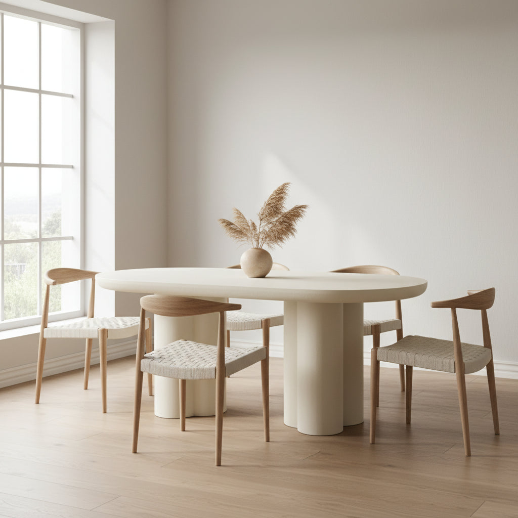 72 Oval Concrete Dining Table
