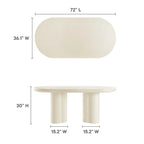 Table à manger ovale en béton 72