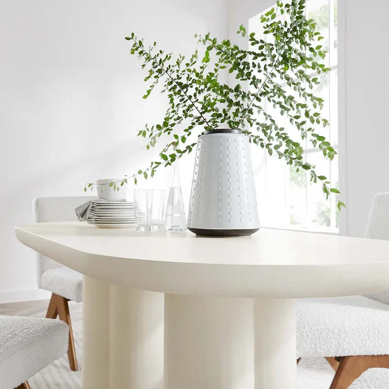 Table à manger ovale en béton 72