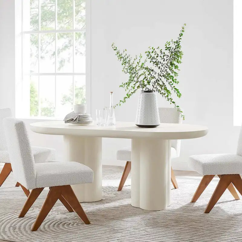 Table à manger ovale en béton 72