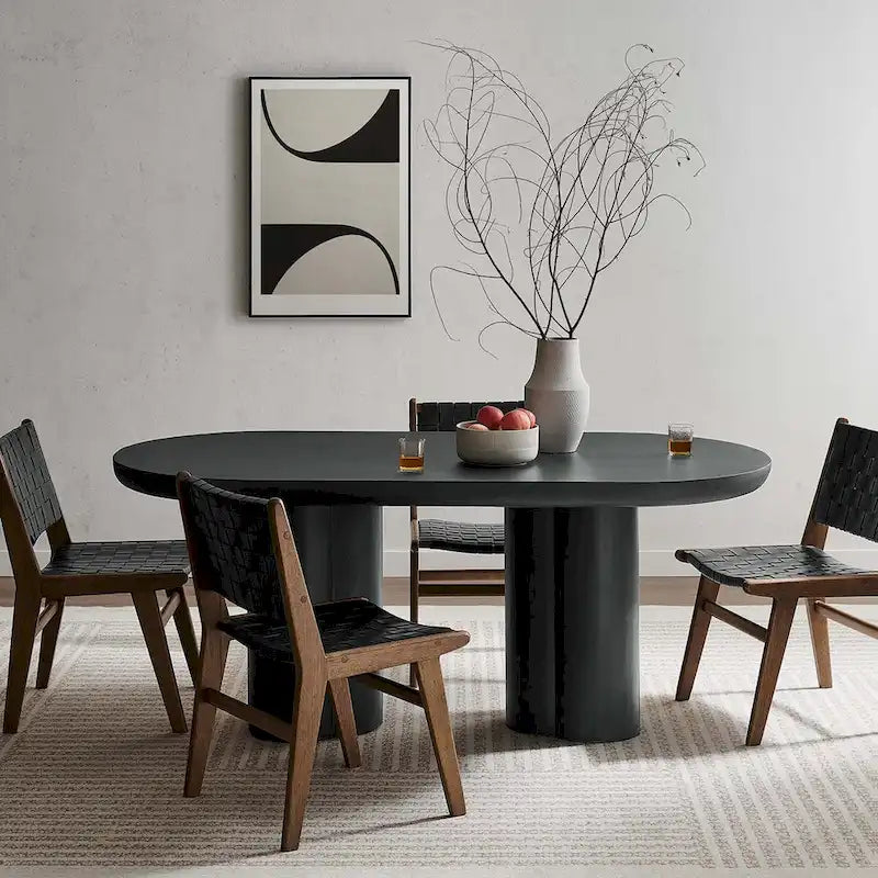 Table à manger ovale en béton 72