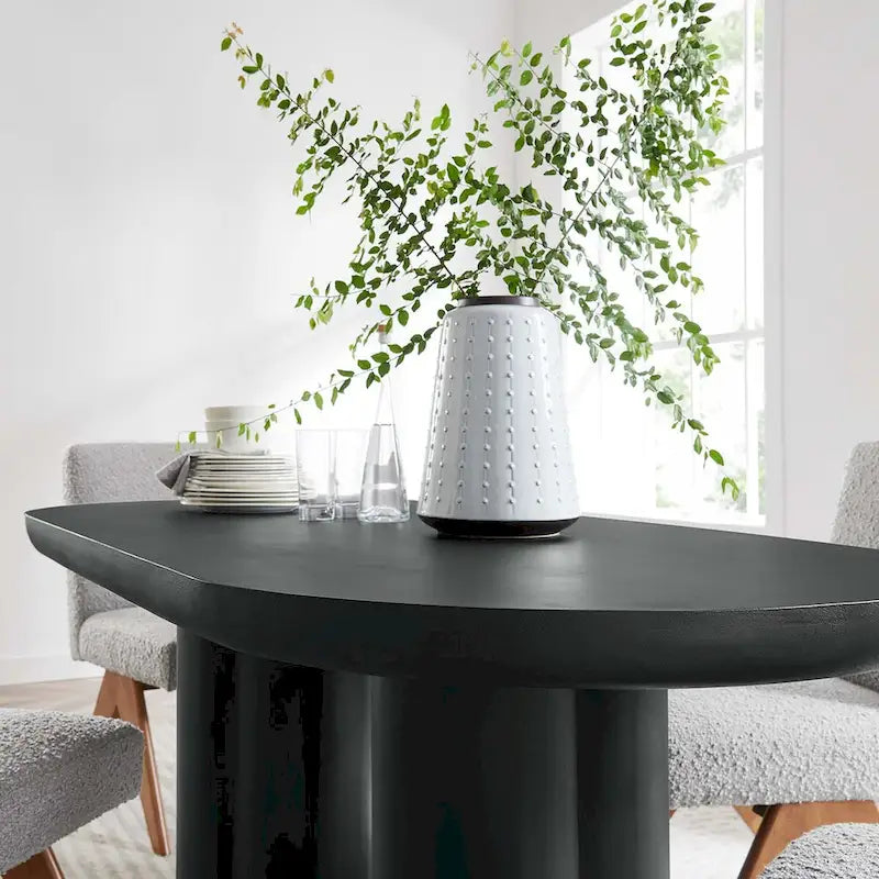 Table à manger ovale en béton 72
