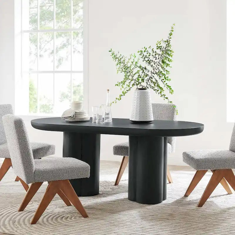 Table à manger ovale en béton 72