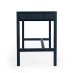 Bureau d'écriture 2 tiroirs marron/blanc/bleu – Acacia et MDF, Simple
