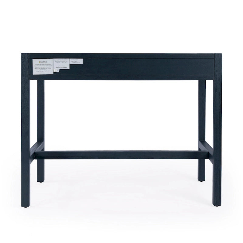Bureau d'écriture 2 tiroirs marron/blanc/bleu – Acacia et MDF, Simple