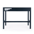 Bureau d'écriture 2 tiroirs marron/blanc/bleu – Acacia et MDF, Simple