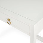 Bureau d'écriture 2 tiroirs marron/blanc/bleu – Acacia et MDF, Simple