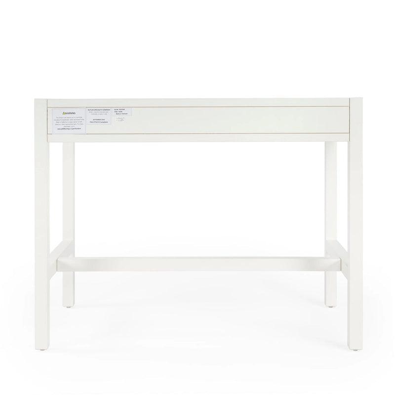 Bureau d'écriture 2 tiroirs marron/blanc/bleu – Acacia et MDF, Simple