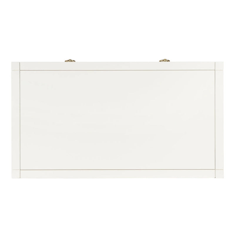 Bureau d'écriture 2 tiroirs marron/blanc/bleu – Acacia et MDF, Simple