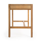 Bureau d'écriture 2 tiroirs marron/blanc/bleu – Acacia et MDF, Simple